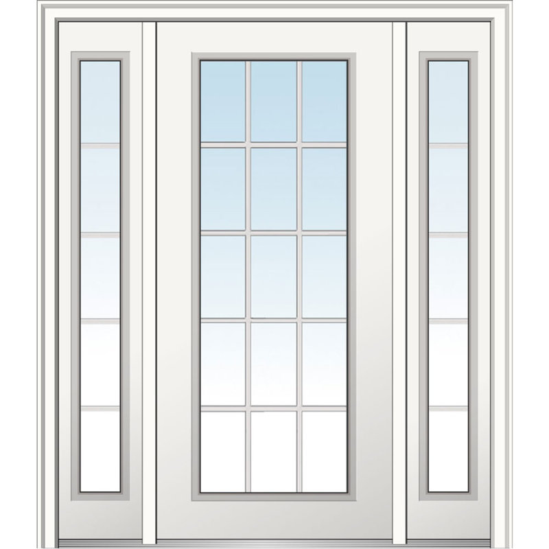 Portes d'entrée pré-montées Smooth, H 80 po x l 64 po x P 1,75 po, Droite / vers l'intérieur
