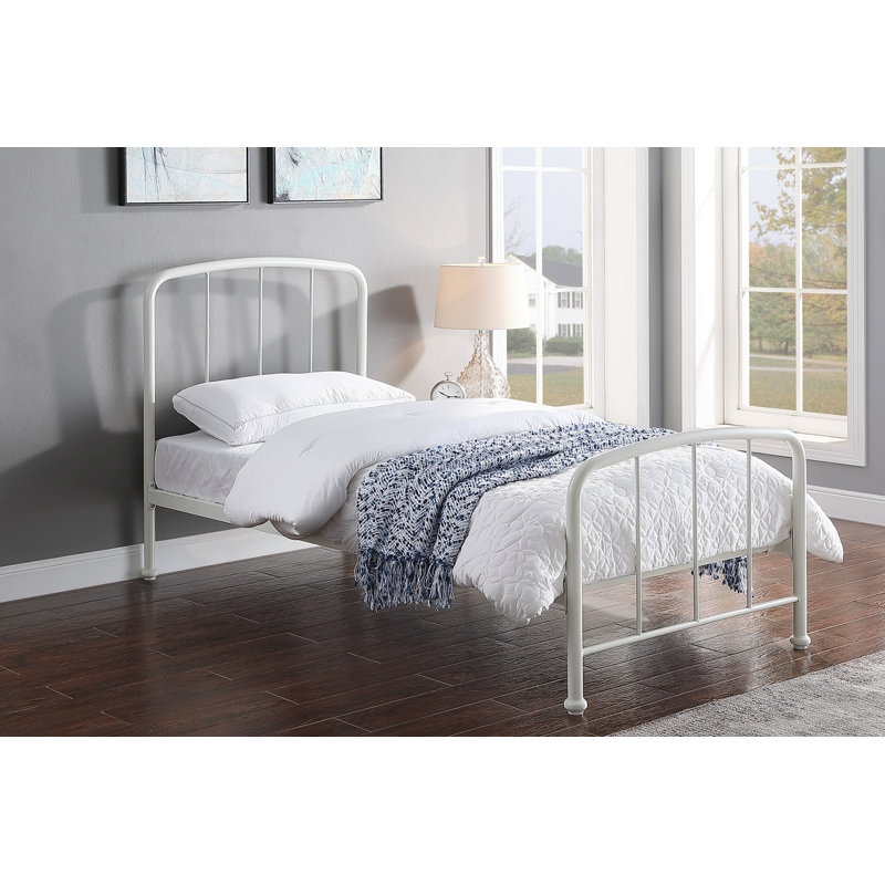 Marmillion Bed, Single (3'), White, Open Coil