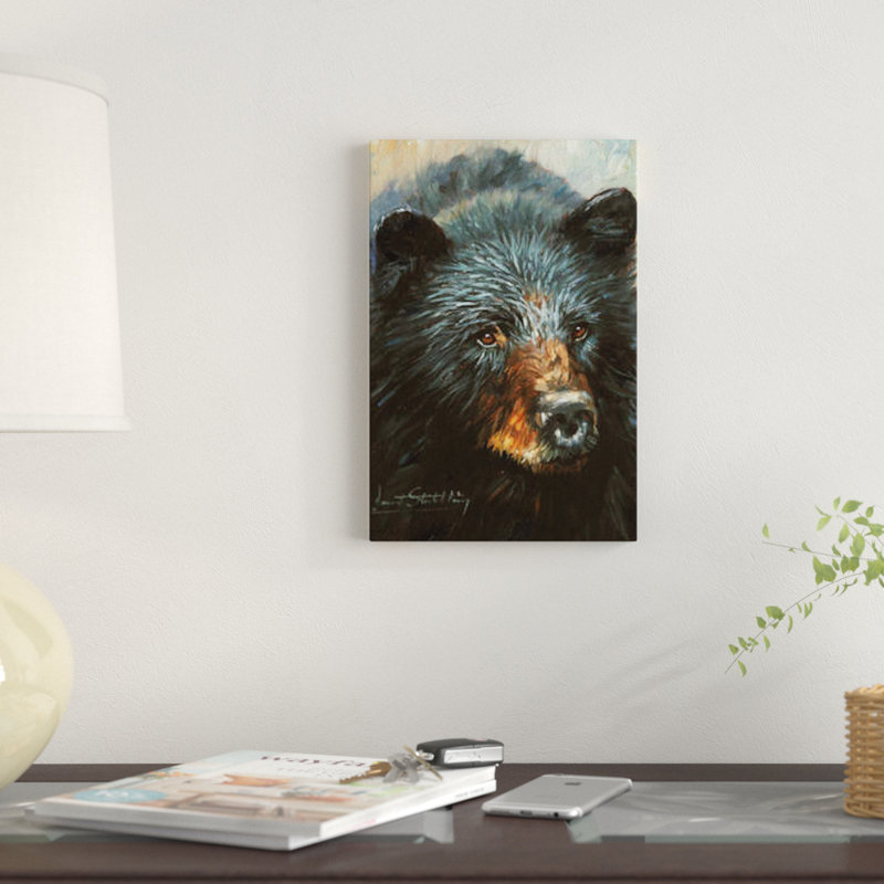 «Black Bear» par David Stribble - impression sur toile tendue, H 18 po x l 12 po x P 1,5 po, Toile tendue, Pas de tapis