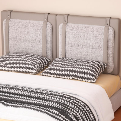 Height Adjustable Wall Monted Vintage Headbard for Queen Size Bed-Beige