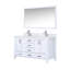 Meuble-lavabo double blanc 60 po x 22 po avec comptoir en marbre, robinet et miroir de 58 po pour une salle de bain dynamique-518079868