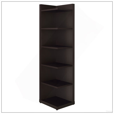 Cappuccino 6-tier Corner Bookcase