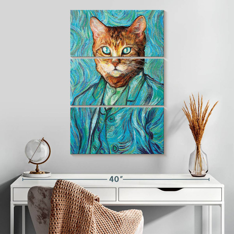 Portrait de chat Ketti Van Gogh, H 32 po x l 20 po