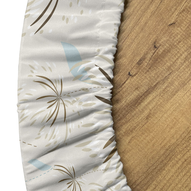 Winston Porter Garden Art Fitted Round TableclotTablecloth Multicolor 74716, 51.97" Round