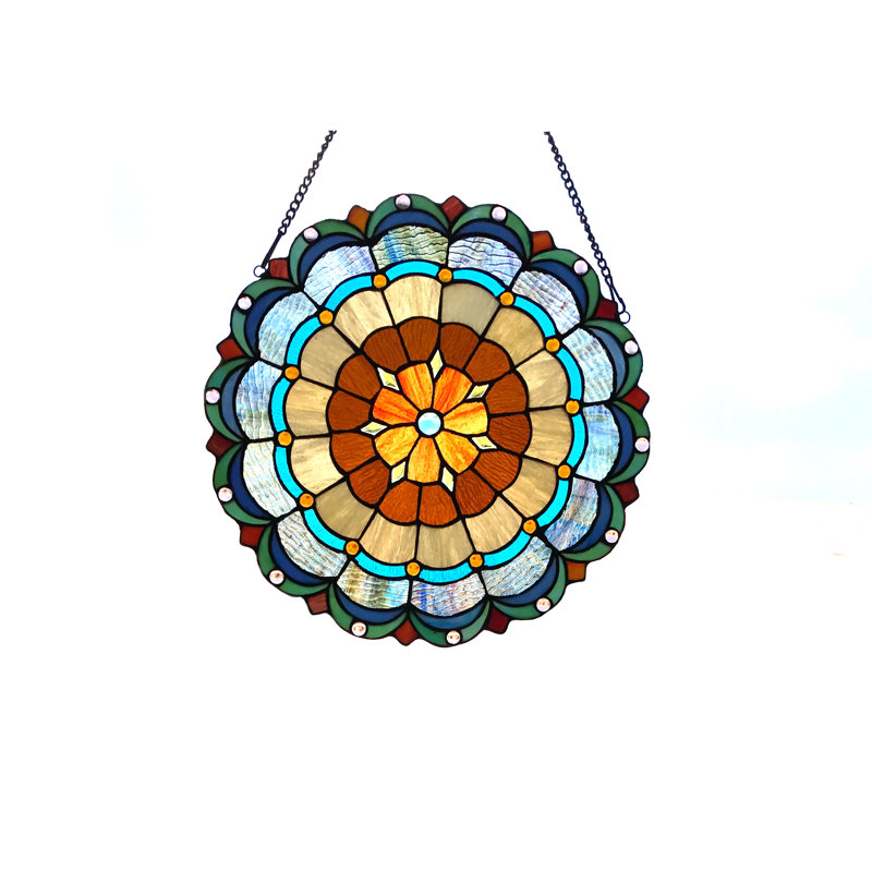Panneau de fenêtre en verre tiffany floral