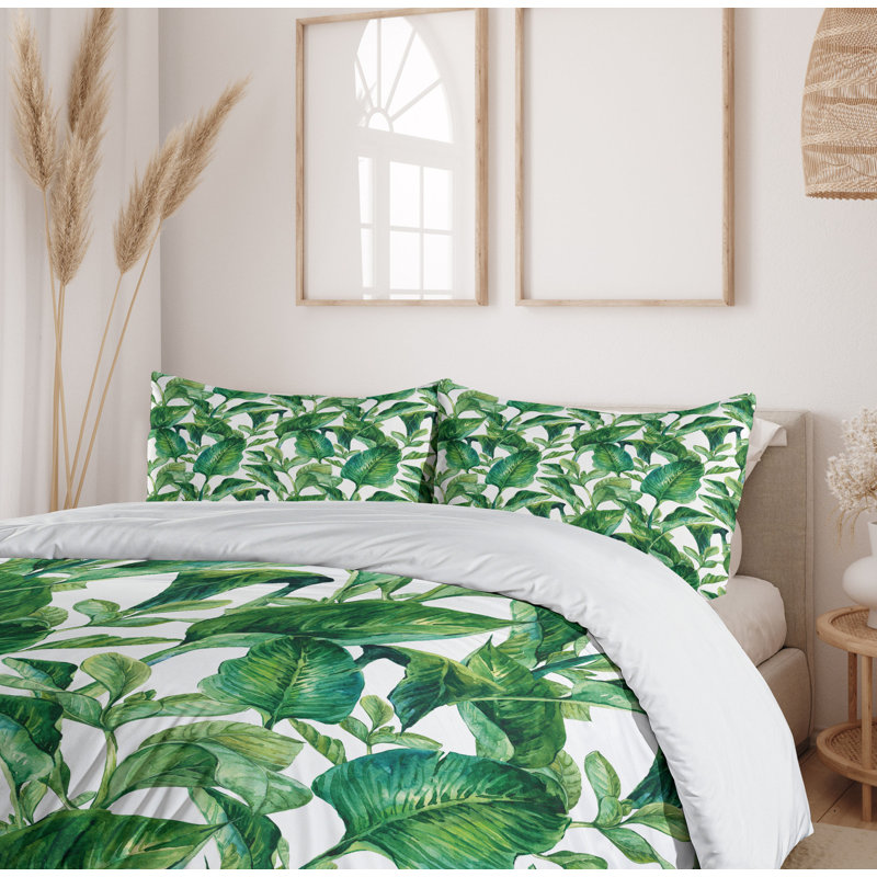 Coastal Polyester Floral Duvet Cover, King
