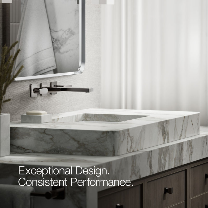 Parallel Wall-Mount Bathroom Sink Faucet Trim, Vibrant Titanium