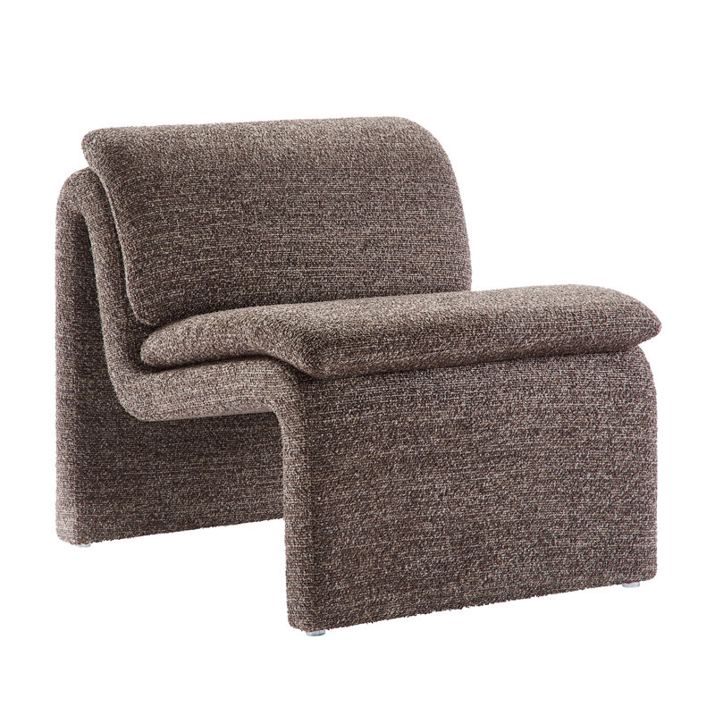 Lume Boucle Upholstered Armless Accent Chair, Antique Fabric