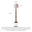 French Vintage-Style Solid Wood & Fabric Floor Lamp