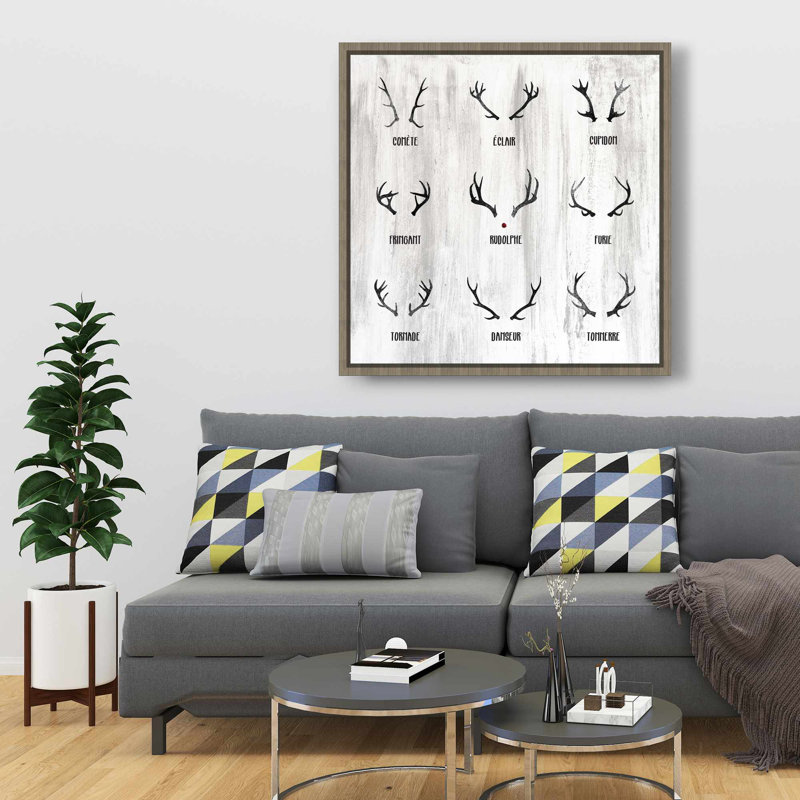 Père Noël avec toile de renne | Décoration de salon scandinave