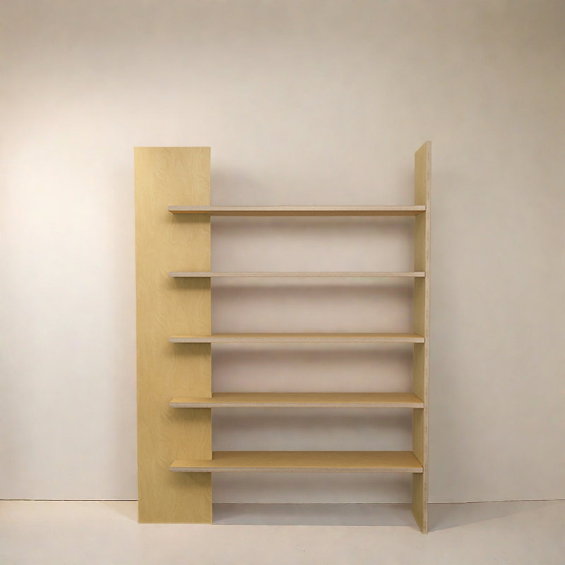 Bibliothèque durable et tendance, (5 tablettes) H 70,8 po x l 39,3 po x P 15,7 po, Marron clair