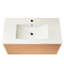 Meuble-lavabo simple 36 po, mural et flottant, lavabo en céramique, entièrement assemblé, noyer naturel, contreplaqué pour plus de fiabilité Meuble-lavabo flottant 36 po avec rangement, rangement bien rangé