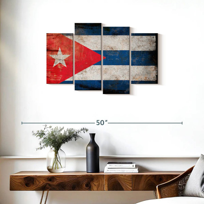 Drapeau cubain antique Borges, H 22 po x l 36 po
