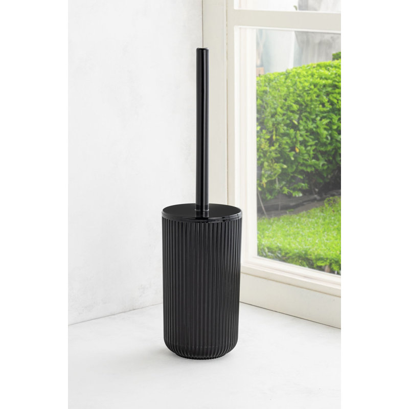 Premium Toilet Brush, Black, 3.5 x 3.5 x 13.6 Inches | 100% Durable Plastic Construction | Ergonomic Handle for Easy Grip | Stylish and Functional Bathroom Accessory, Ideal for Modern Home Decor