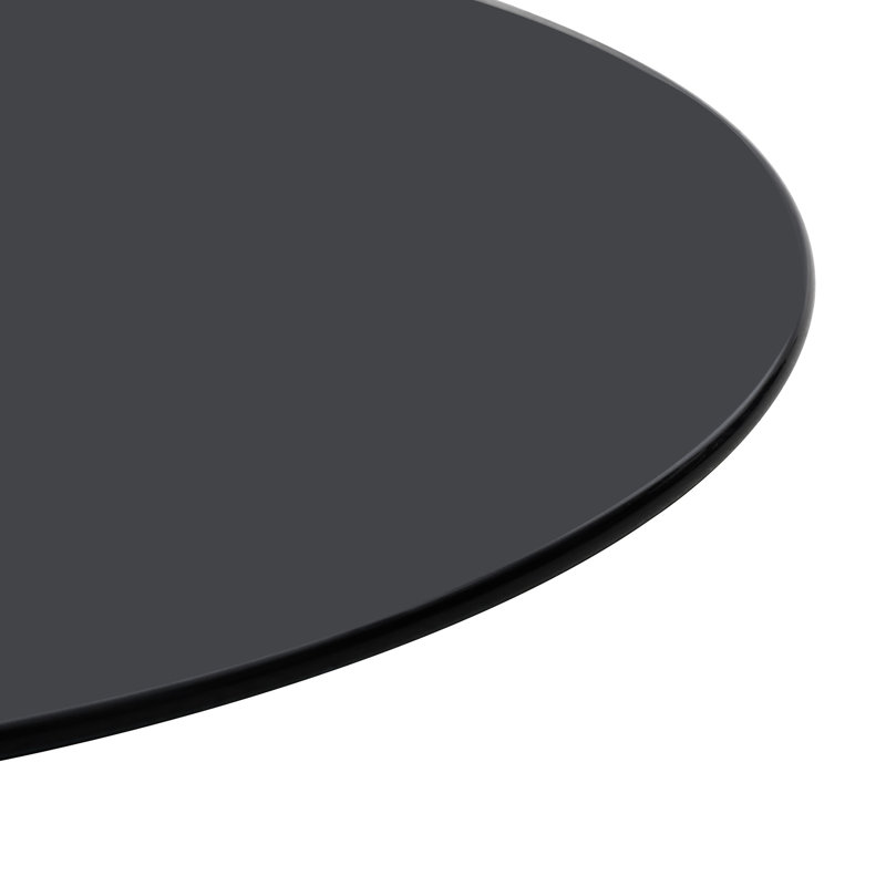 39.3 Inch, Black Painting, Tempered Glass Table Top, 3/8 Inch Thick, Smooth And Safe Edge Treatment - Focused Craftsmanship