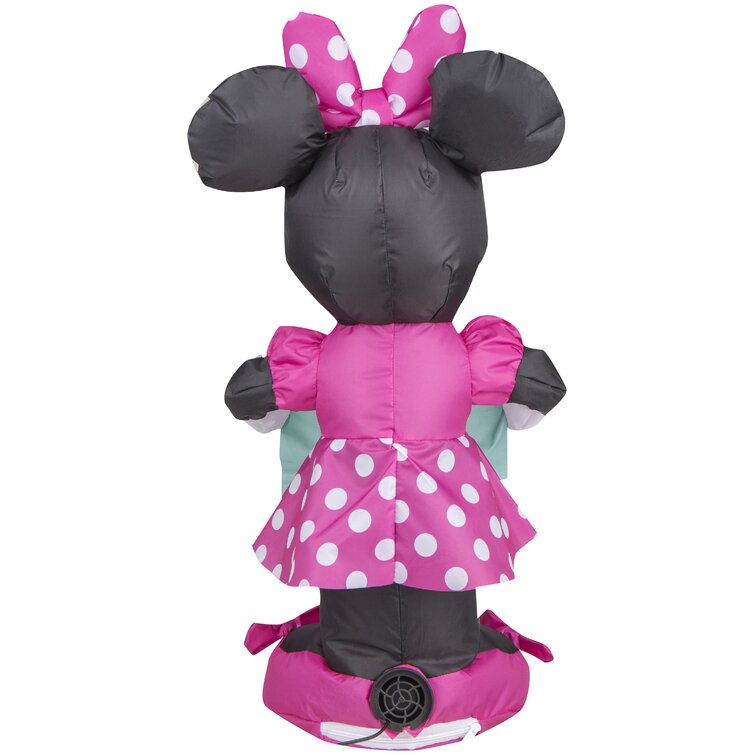 Gemmy Airdorable Airblown Minnie with Banner Disney 1.5 ft Tall Pink
