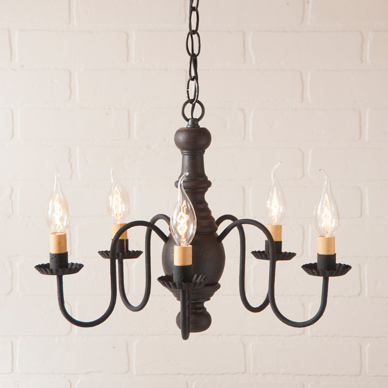 Lustree 5 lumières façon bougie/classique Vinoy, Noir Americana