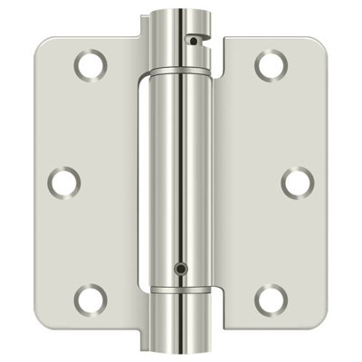 Charnière à ressort en nickel poli 3-1 / 2 po x 3-1 / 2 po x 1/4 po Deltana DSH35R414