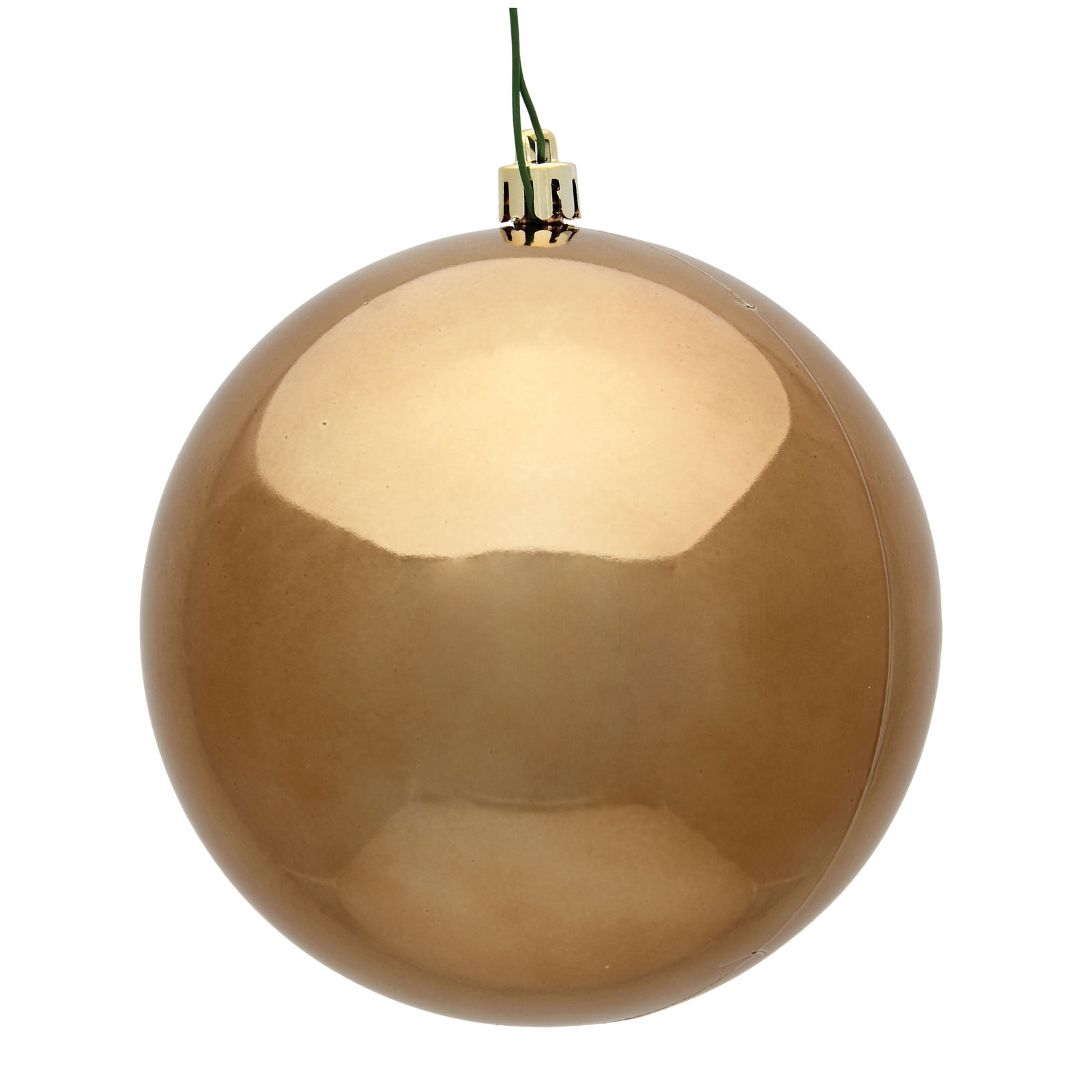Holiday Décor Ball Ornament, Mocha Shiny, 3" H x 3" W x 3" D