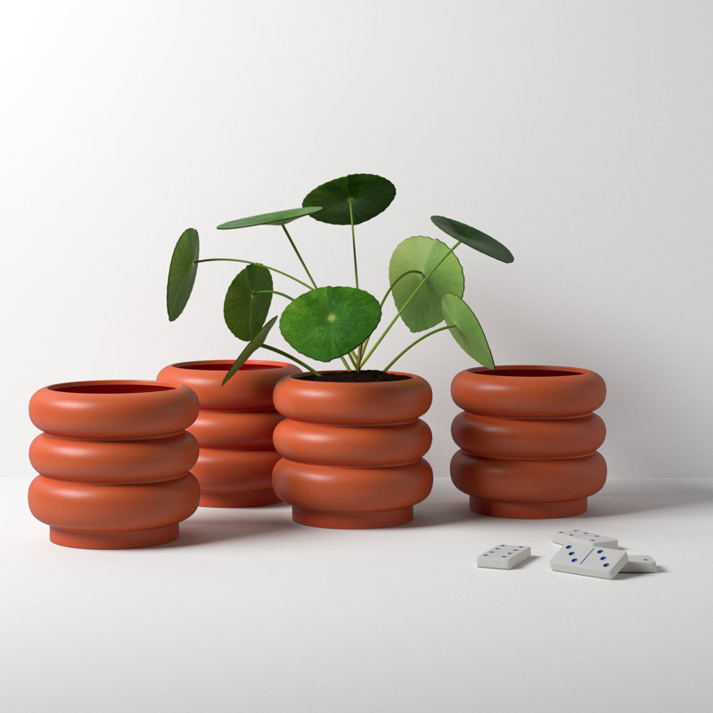 Tarus Handmade Ceramic Pot Planter, 4.5" H x 5" W x 5" D