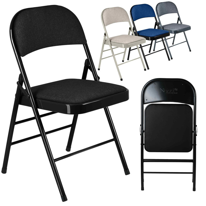 Fabric Banquet Folding Chair Folding Chair, Black