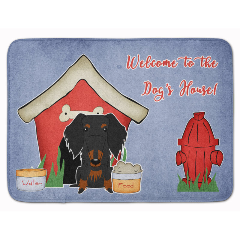 Memory Foam Non-Slip Bath Rug, Black Wire Haired Dachshund
