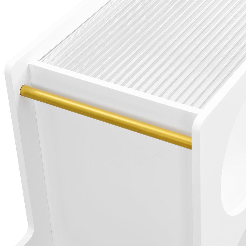 End Table With Wheels, White
