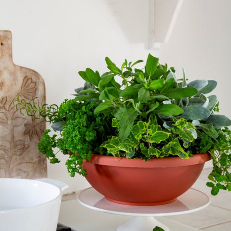 Pot à fleurs en résine , Argile terre cuite, H 8 po x l 18 po x P 18 po