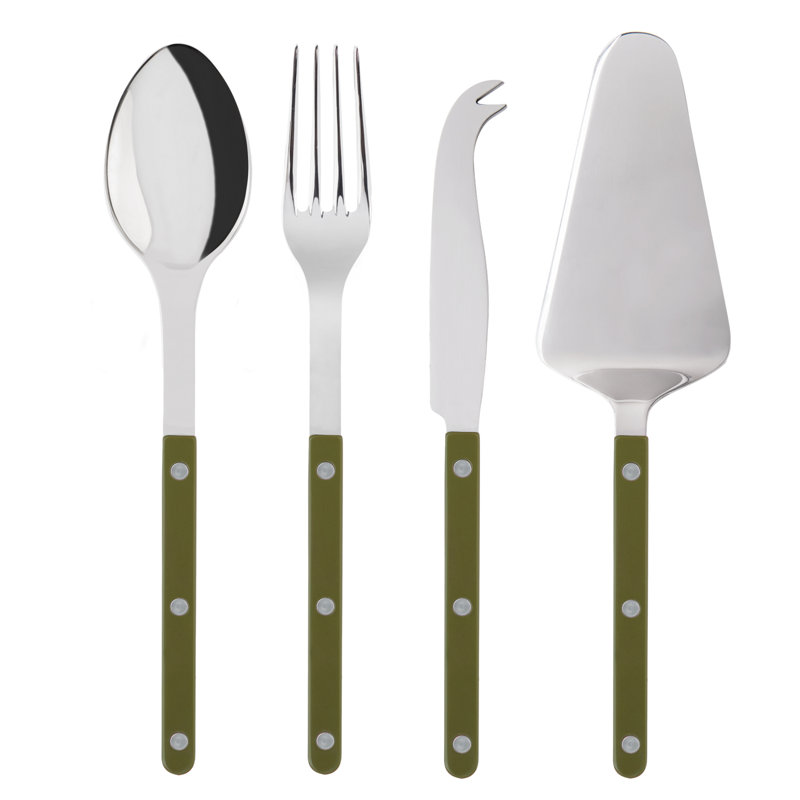 Bistrot Solid 4 - Piece Hostess Set, Green Fern