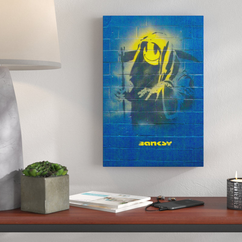 « grin reaper », reproduction d’impression sur toile tendue, H 18 po x l 12 po x P 1,5 po