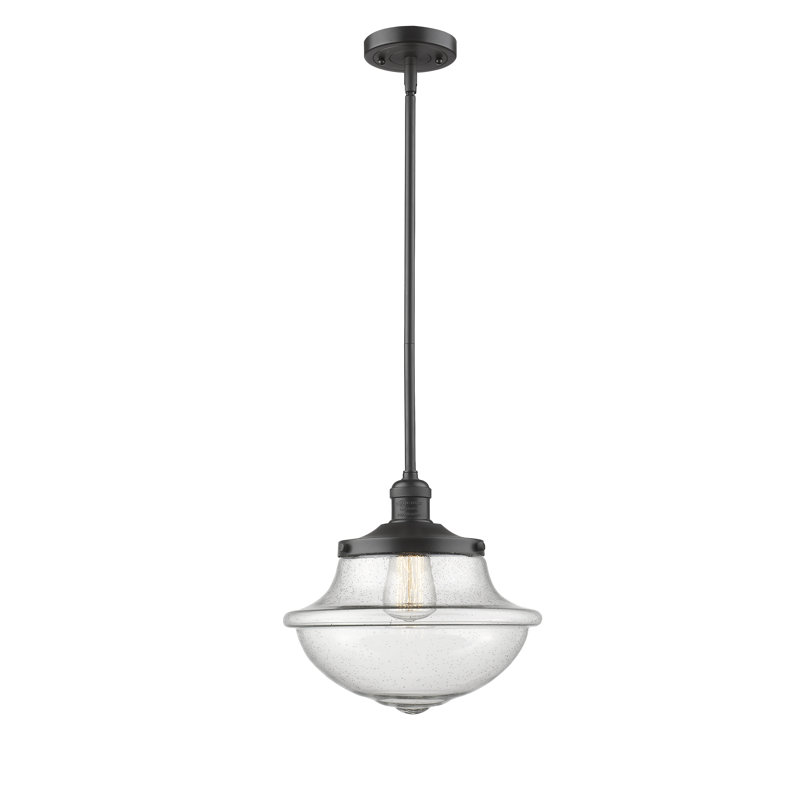 Luminaire suspendu simple à 1 lumière Baptiste, Ampoule non incluse, Grainé, Bronze huilé
