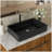 24"X16" Black Ceramic Rectangular Vessel Bathroom Sink