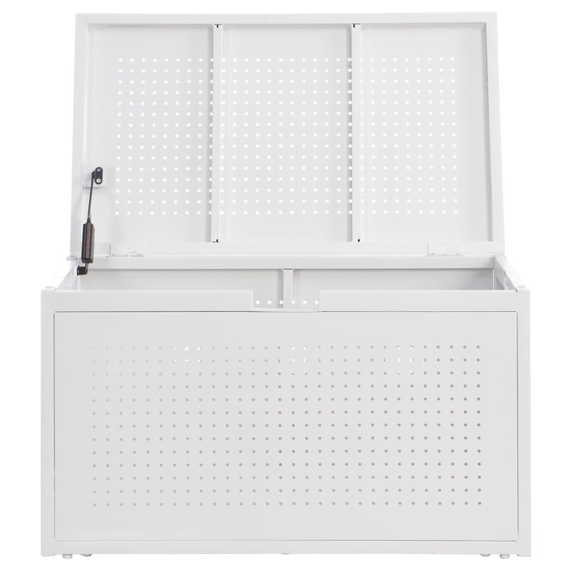 Elphaba 29.13" W Heavy-Duty Metal Sheet Accent Storage Trunk, Blanket Chest with Metal Frame