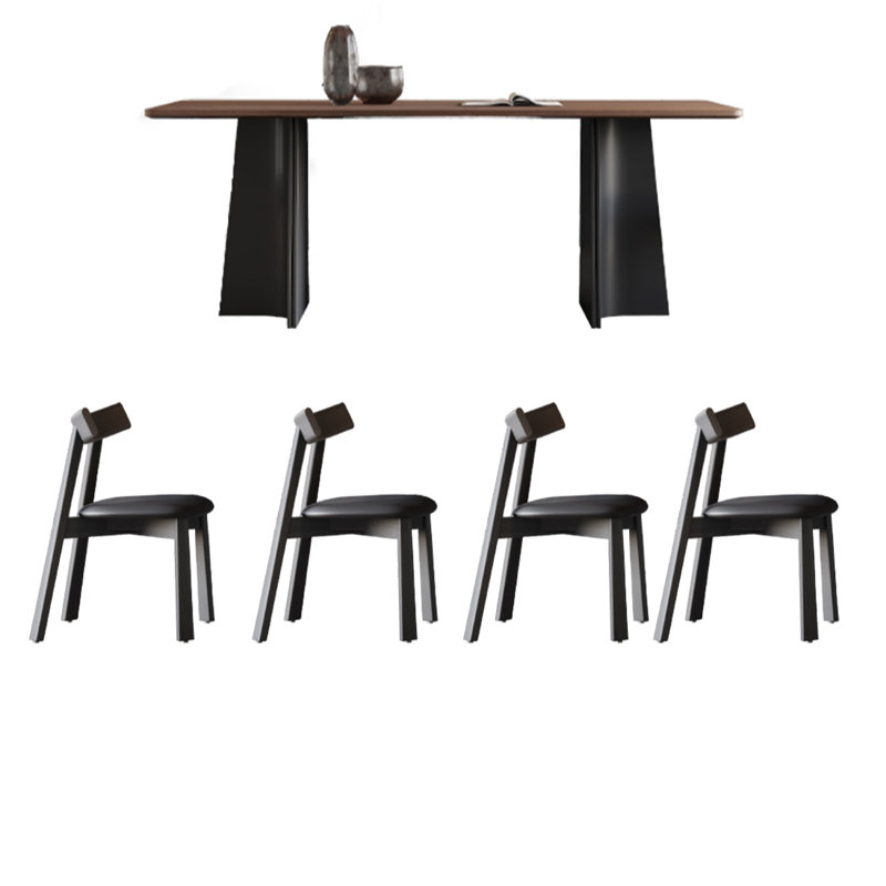 Table et chaise en bois de frêne massif., H 29,53 po x L 62,99 po x l 31,5 po