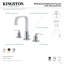 Robinet de salle de bain espacé à deux poignées à fixation sur le comptoir à 3 trous avec bonde escamotable Kingston Brass Serena-53904936