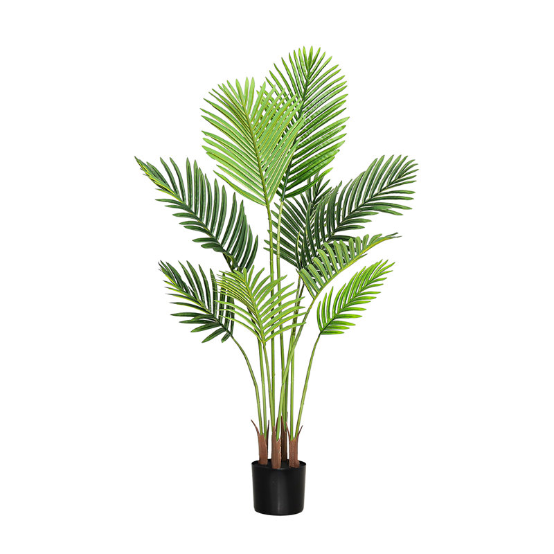 Faux palmier Areca dans un pot noir, H 48 po x l 30 po x P 30 po