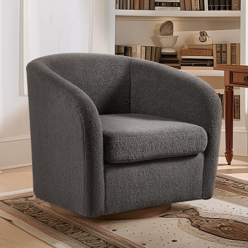 Fauteuil pivotant, fauteuil pivotant confortable, fauteuil simple, fauteuils club en velours, Velours gris