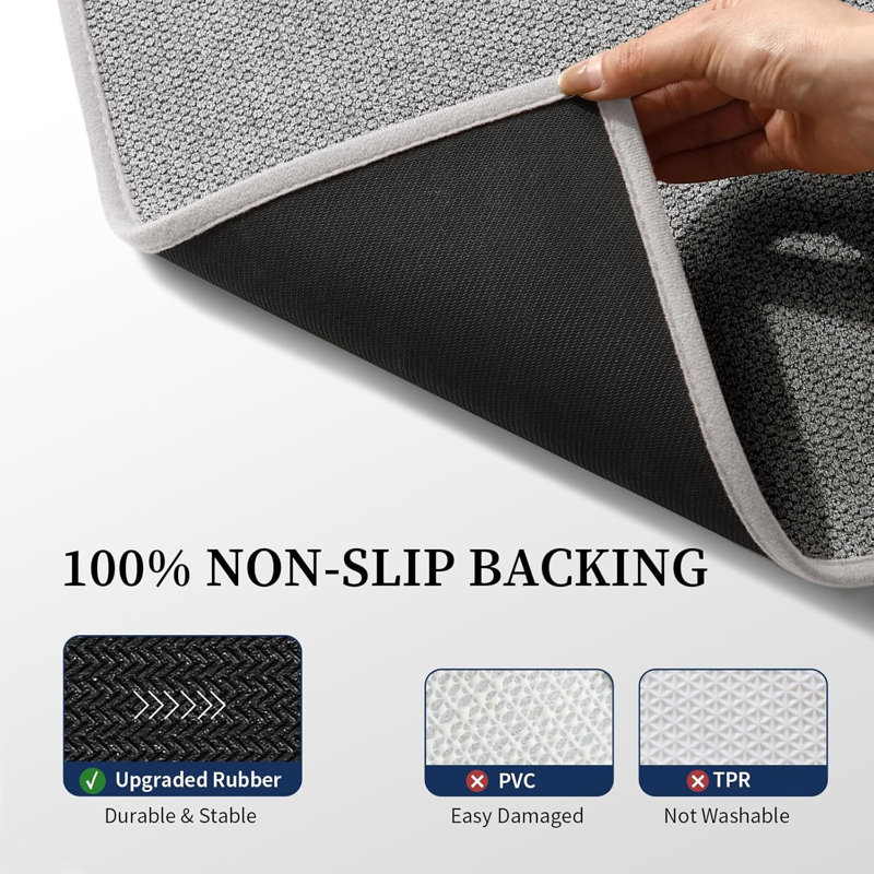 Ensemble de tapis de salle de bain mince 3 pièces, tapis de toilette antidérapant à séchage rapide, tapis de bain lavable à la machine