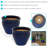 Chalet 9.5" x 9.5" x 8" Round Ceramic Outdoor Planter 2-Count - Imperial Blue-765208648-765246697
