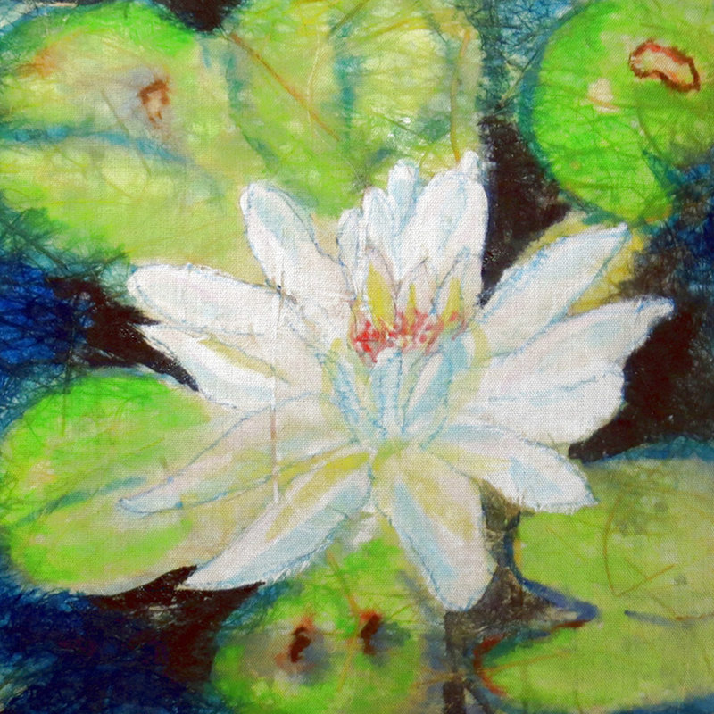 Housse et insert de coussin carré d'eau Water Lily, Petit
