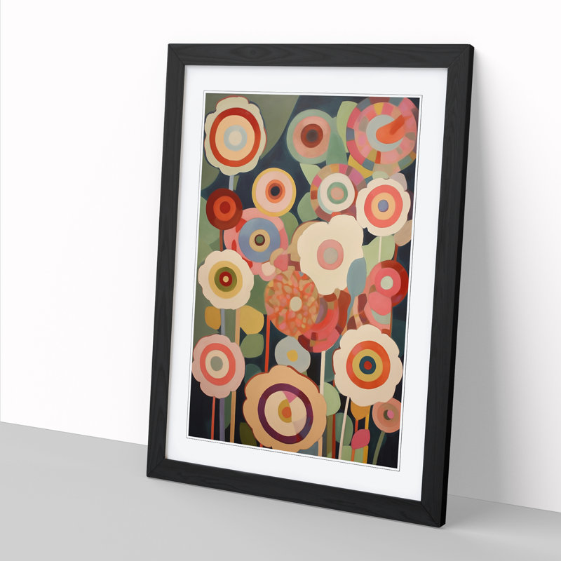 FRM-V0523-947X Flowers Orphism Design Vol.12 - Print, Black, 46cm H x 34cm W x 2cm D