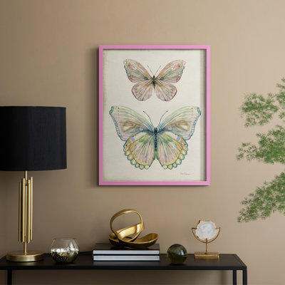 «Botanical Butterfly I», reproduction encadrée - bois massif