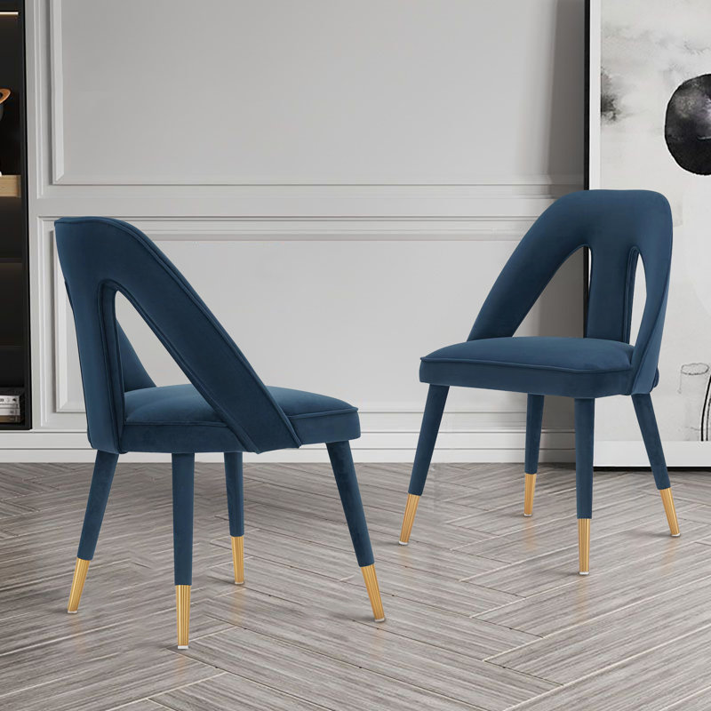 Chaise d'appoint de salle à manger Neda, Bleu minuit