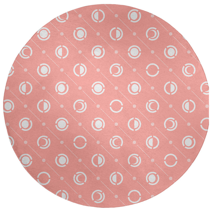 Chenille Geometric Indoor Rug, Round 5'