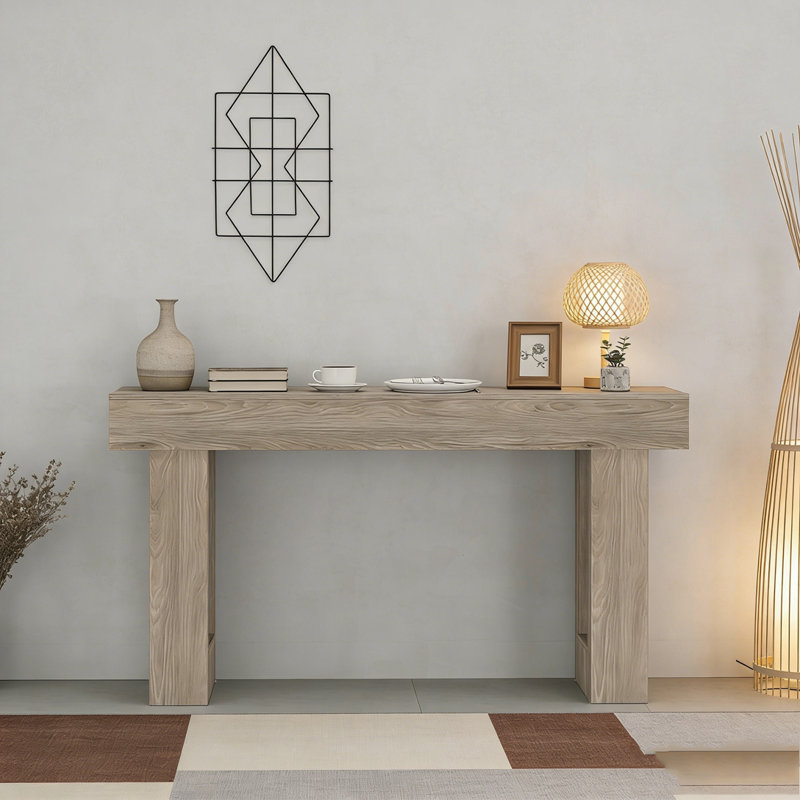 Wooden Sofa Console Table For Entryway, Mix Brown