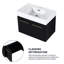Armoire de salle de bain 30 po avec lavabo, fixation murale, finition châtaignier noir, lavabo en résine épaisse, porte silencieuse, meuble-lavabo à accessoires, couleur, charnières lisses, luminaire-476135839