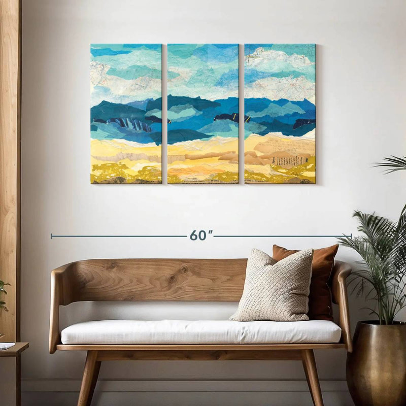Avery abstrait bord de mer I, H 28 po x l 45 po