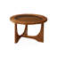 Table basse ronde en verre trempé brun