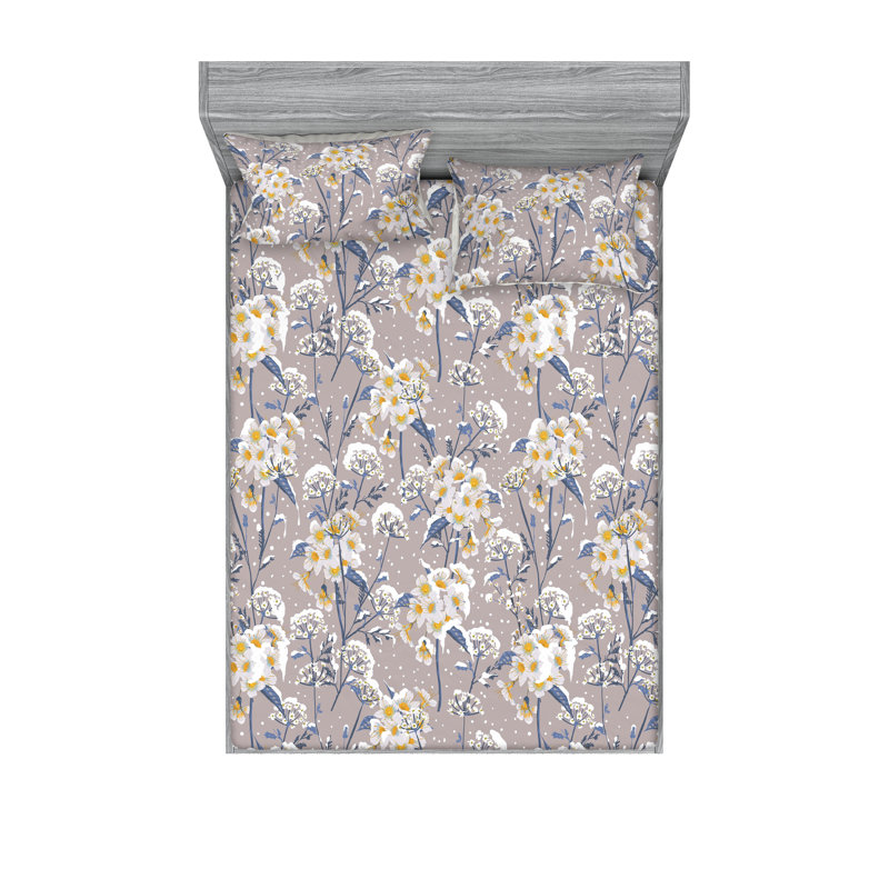 Drap-housse et taies décoratives 3 pièces Ambesonne, Ensemble de draps pour très grand lit californien