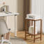 Ensemble de tables d'appoint étroites à 2 niveaux avec tablettes ouvertes, style industriel, table d'appoint en bois pour le salon, la chambre à coucher, le bureau personnel et les petits espaces-133070454-133682506